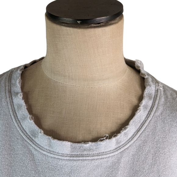 RtA White Silver Distressed Oversized Sweatshirt, S, EUC - Picture 1 of 7